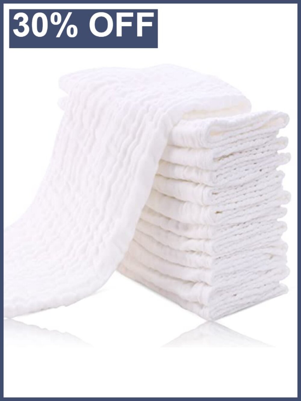 12 Pack Muslin Burp Cloths Ultra-Soft 100% Cotton Baby Essentials